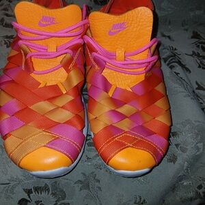 Nike Women's Orange Pink Woven Sneakers
